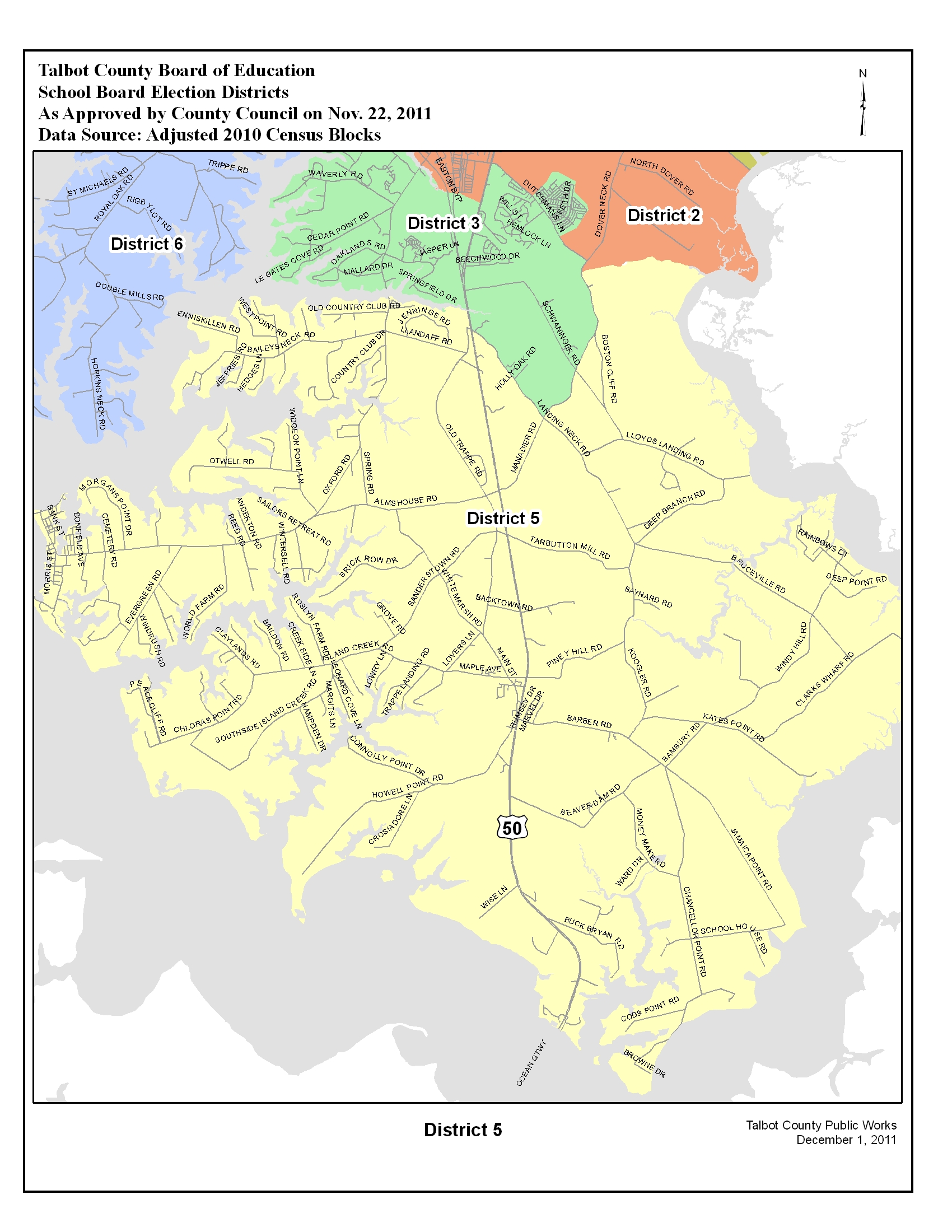 Election Districts Map Talbot County, Maryland